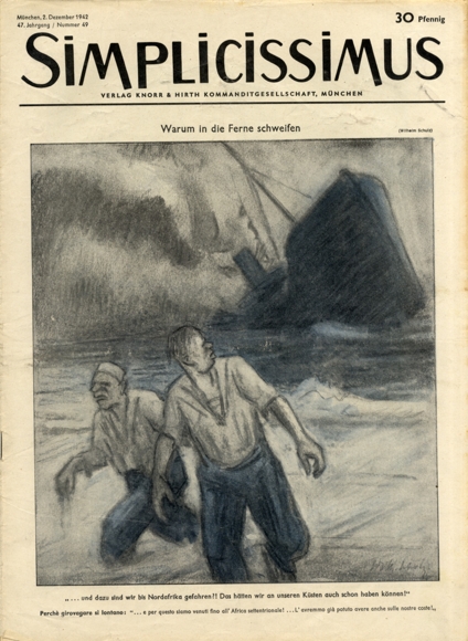 Simplicissimus Issue 49 December 1942 Caricature Why wander into the distance W. Schulz Verlag Hirth