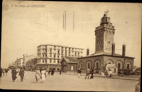 Postcard Knokke Knocke West Flanders, lighthouse