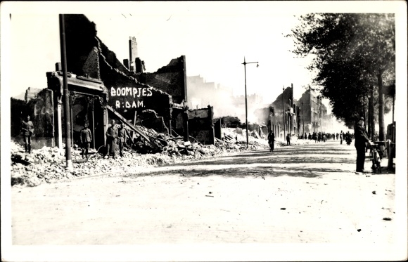 Photo Postcard Rotterdam South Holland Netherlands, Boompjes, war destruction, II WW