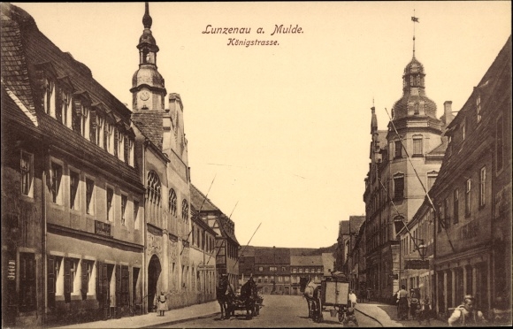 Ansichtkaart Lunzenau in Saksen, Königstrasse