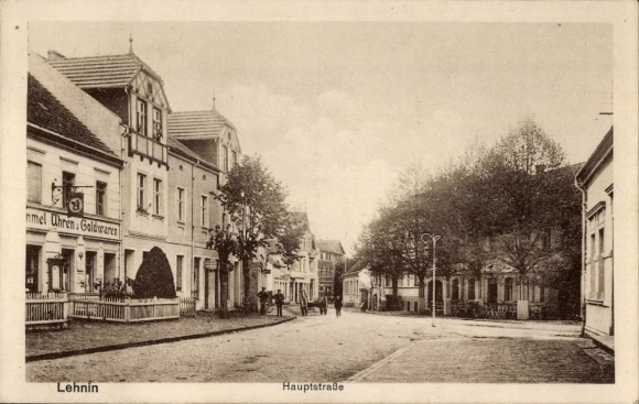 Postcard Lehnin in der Mark, Hauptstraße, shop watches and goldware