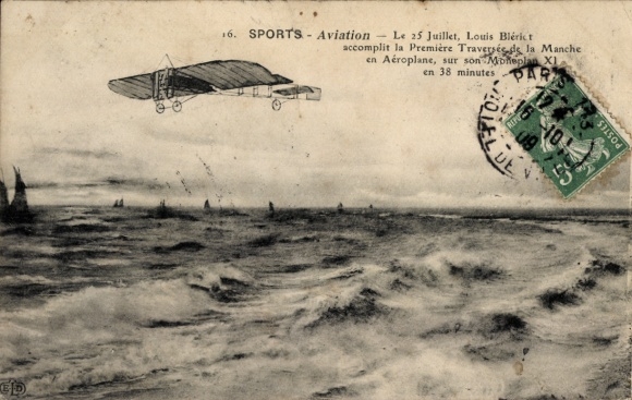On July 25, Louis Blérict and his Moneplan XI made the first crossing of the English Channel