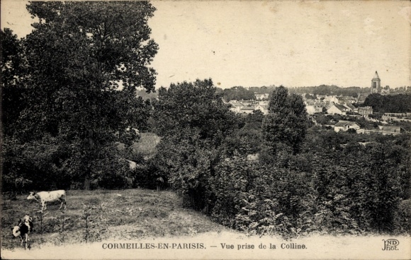 CPA Cormeilles dans Parisis Val d'Oise, Vue prise de la Colline
