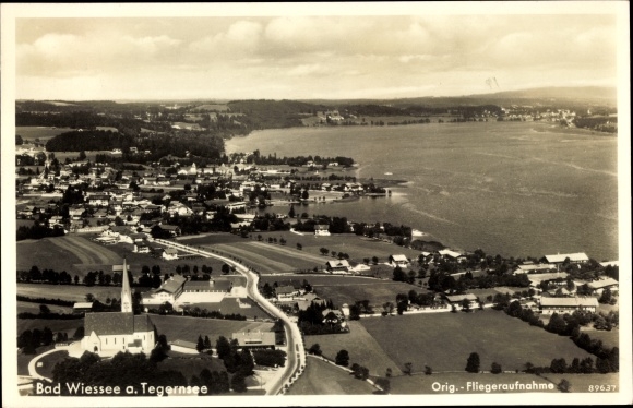 PC Bad Wiessee am Tegernsee, general view of the place, aerial photograph