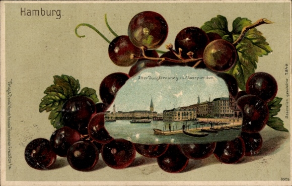 tłoczenie lito Hamburg Mitte Neustadt, stary Jungfernstieg, Alstenpavillon