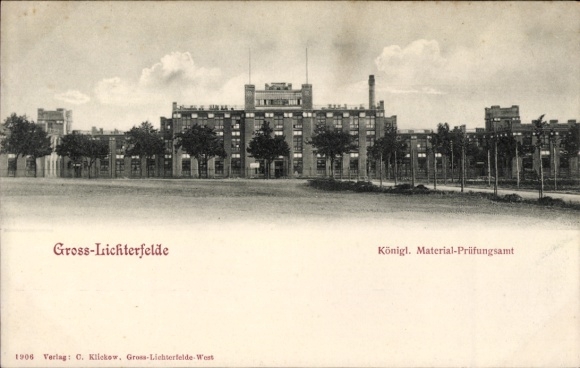 Postcard Berlin Steglitz Groß Lichterfelde, Royal Materials Testing Office