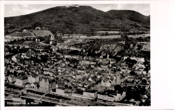 Postcard Königswinter am Rhein, aerial photograph