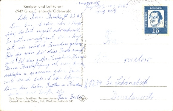 Postcard Ellenbach Fürth im Odenwald, Panorama