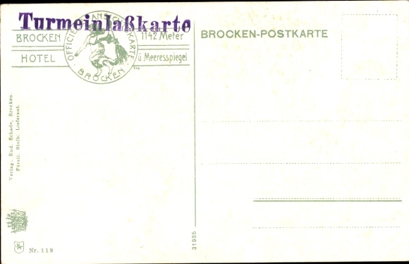 Maps Chromo-Litho Brocken Harz National Park, panoramic view, Kyffhäuser, Auerberg, Erfurt
