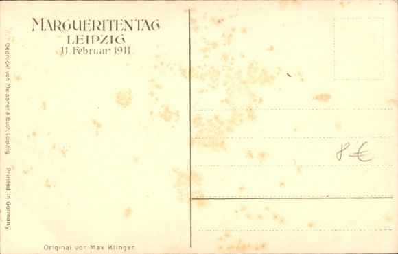 Artist Postcard Klinger, Max, Leipzig in Saxony, Marguerite Day 1911, Meissner & Buch