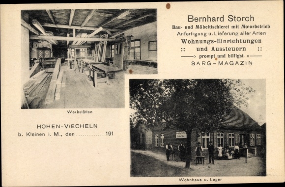 PC Hohen Viecheln in Mecklenburg, joinery and furniture workshop Bernhard Storch, workshop, house