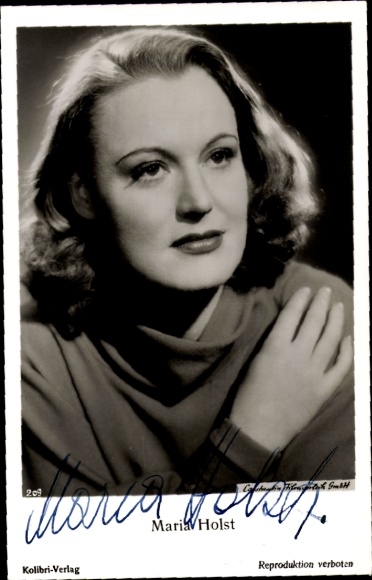 KP aktorka Maria Holst, portret, autograf
