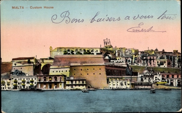 Postcard Malta, Custom House