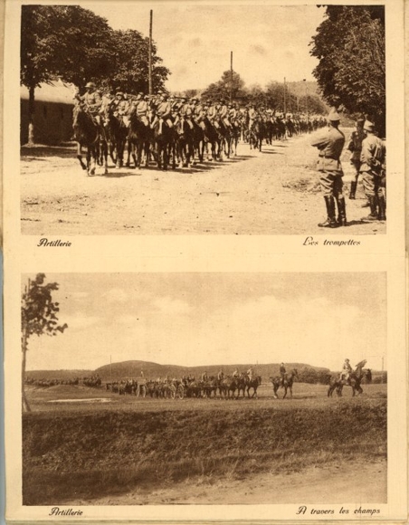 Set van 12 AK in een envelop leven in het regiment, artillerie,