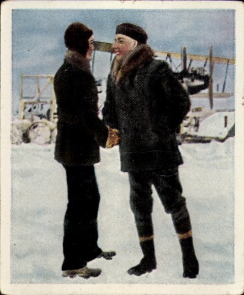 Collector's picture post-war period No. 102 June 1926 Race to the North Pole, polar pilot Byrd, Amundsen, Alaska