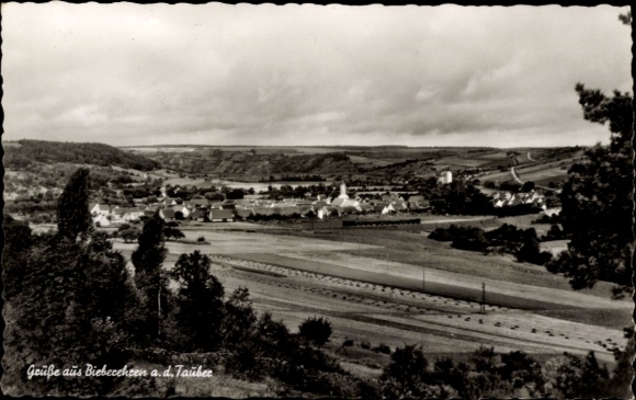 Postcard Bieberehren in Lower Franconia, general view