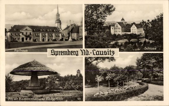 KP Spremberg na Łużycach, ratusz, zamek, grzyb, Wilhelmsplatz