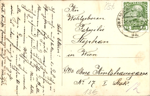 Postcard Krems on the Danube in Lower Austria, barracks