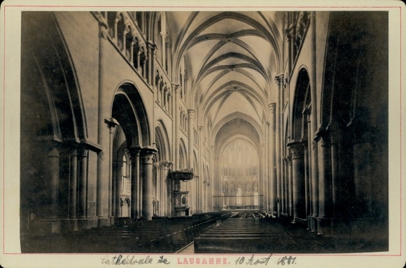 Cabinet photo Lausanne Canton Vaud, 1881, Cathedrale