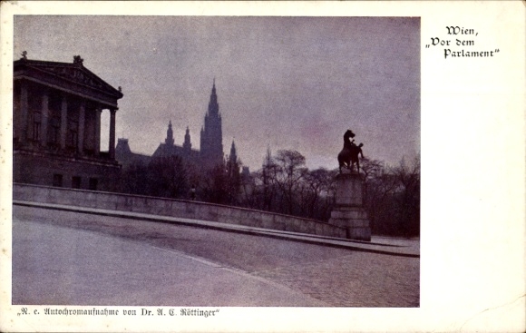 KP Wiedeń 1 Śródmieście, Przed Parlamentem, Fotografia autochromowa, Dr. NG Röttinger