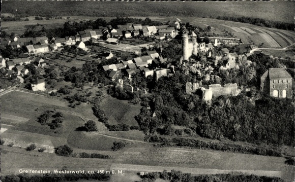 KP Greifenstein w Hesji Westerwald, zdjęcie lotnicze