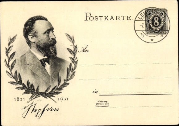 Ganzsachen Ak Heinrich von Stephan, Generalpostdirektor, Jubiläum 1931