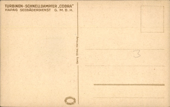 Artist Postcard Stöwer, Willy, HAPAG steamer Cobra, seaside resort service