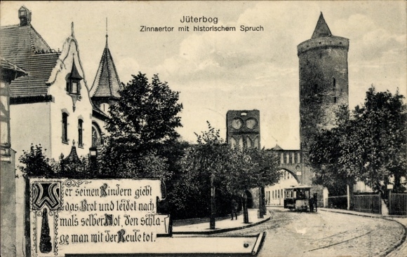 Postcard Jüterbog in Brandenburg, Zinnaertor