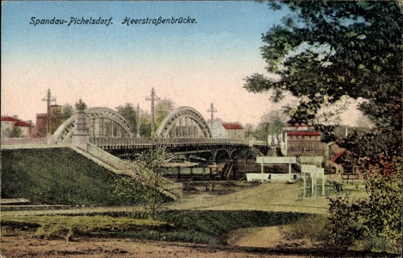 Ak Berlin Spandau Wilhelmstadt Pichelsdorf, Heerstraßenbrücke