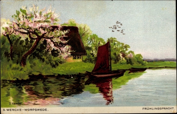Artist PC Wencke, S., Worpswede in Lower Saxony, spring splendor