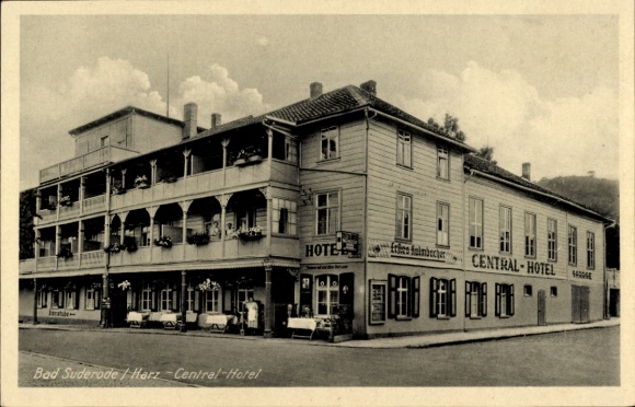 Postcard Bad Suderode Quedlinburg im Harz, Central Hotel