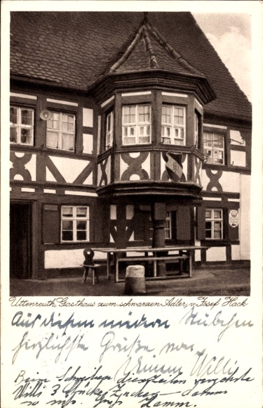 Ak Uttenreuth in Midden-Franken, Zwarte Adelaarsherberg, Nedersaksische architectuur, hart