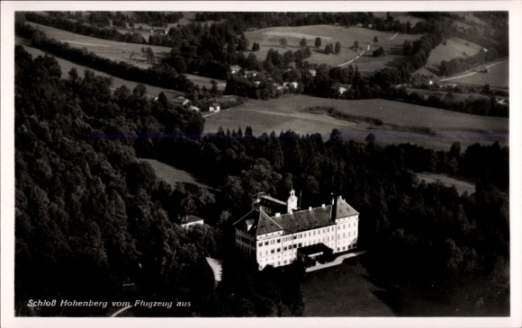 Postcard Lenggries in Upper Bavaria, Hohenburg Castle, aerial photograph