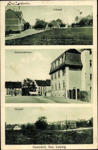 Postcard Ramsdorf Regis Breitingen in Saxony, district, community center