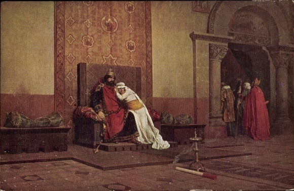 Artist Postcard J.-F- Laurens, Excommunication of Robert the Pious