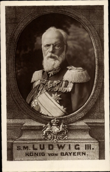 Passepartout Ak König Ludwig III. von Bayern, Portrait, Uniform, Orden