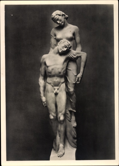 Ak Plastik von Josef Thorak, Letzter Flug, HDK 414, Körperstudie, Photo Hoffmann