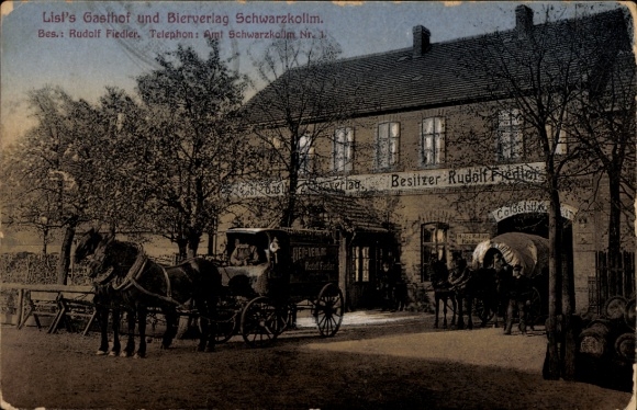 Postcard Schwarzkollm Hoyerswerda in Upper Lusatia, List's Inn and Beer Publishing