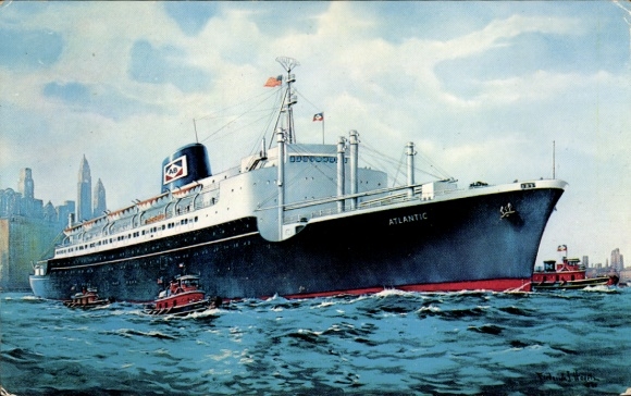 Kunstenaar Ak Hoertz, Frederick J., passagiersschip SS Atlantic, American Banner Lines
