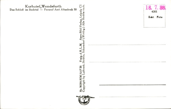 Ak Wendefurth Thale im Harz, Fliegeraufnahme