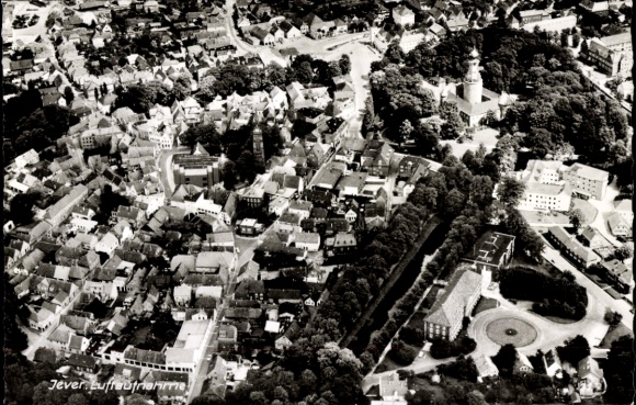 Postcard Jever in Oldenburg Friesland, general view, aerial photograph