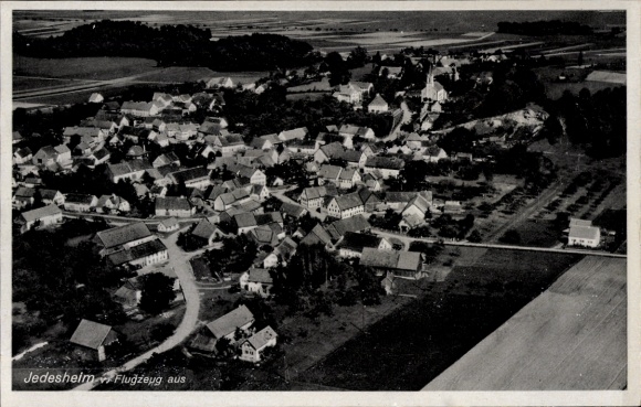 Postcard Jedesheim Illertissen in Swabia, aerial photograph