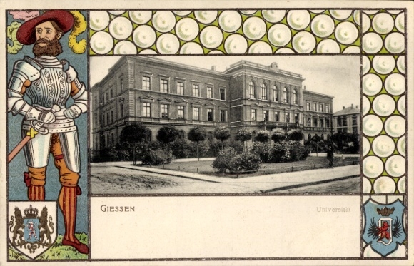 Embossed coat of arms passepartout PC Gießen an der Lahn Hesse, University