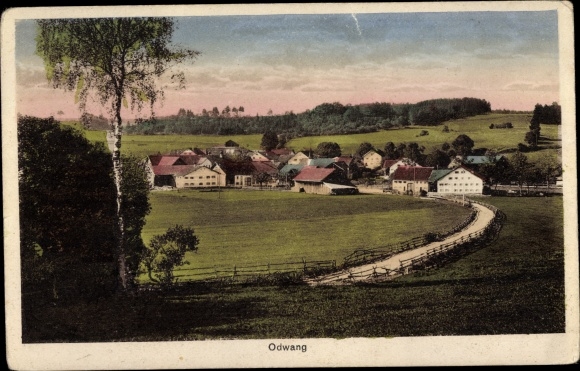 Postcard Ödwang Osterzell in Allgäu Swabia, general view