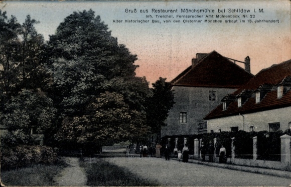 Postcard Schildow in der Mark, Restaurant Mönchsmühle