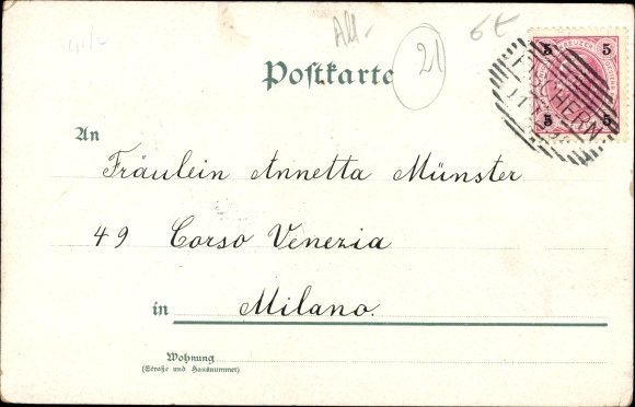 Passepartout Chromo-Litho Friedrichsruh Aumühle Lower Saxony, Bismarck, Castle, funeral card 1898