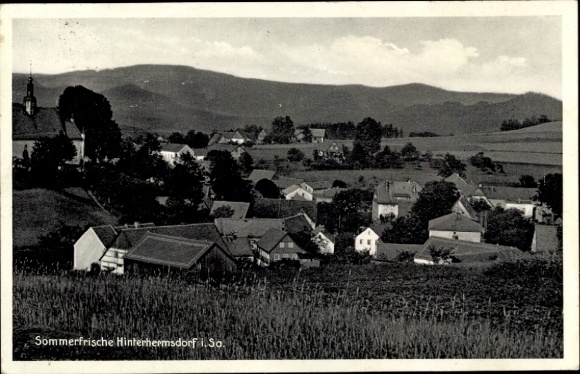 Postcard Hinterhermsdorf Sebnitz Saxon Switzerland, general view