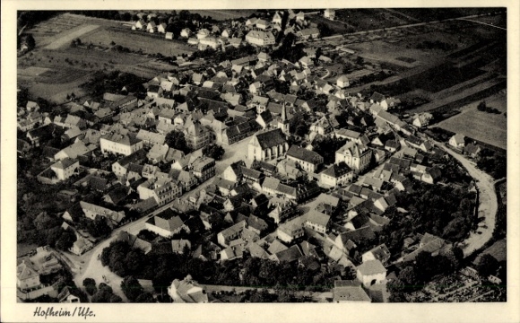 Postcard Hofheim in Lower Franconia, aerial photograph