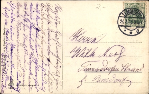Postcard Elmshorn in Holstein, war memorial