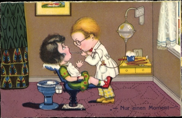 Artist Postcard Just a moment, treatment at Zahnart, children, Amag 0272